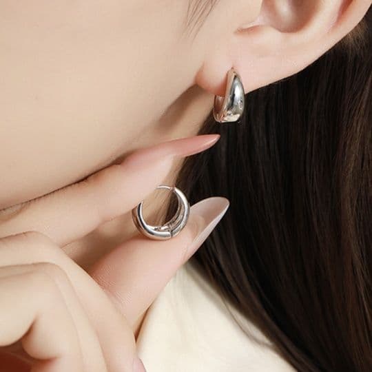 フープ ピアス フープ ピアス シンプル曲線 フープピアス