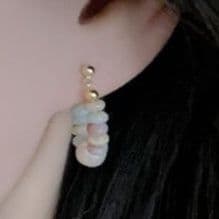 フープ ピアス フープ ピアス 天然石とパール彩る小さな輪