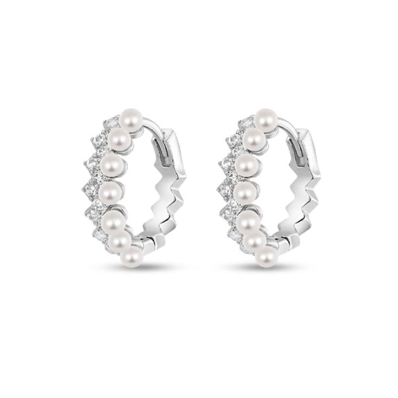 フープ ピアス フープ ピアス 真珠輝き クリスタルフープピアス