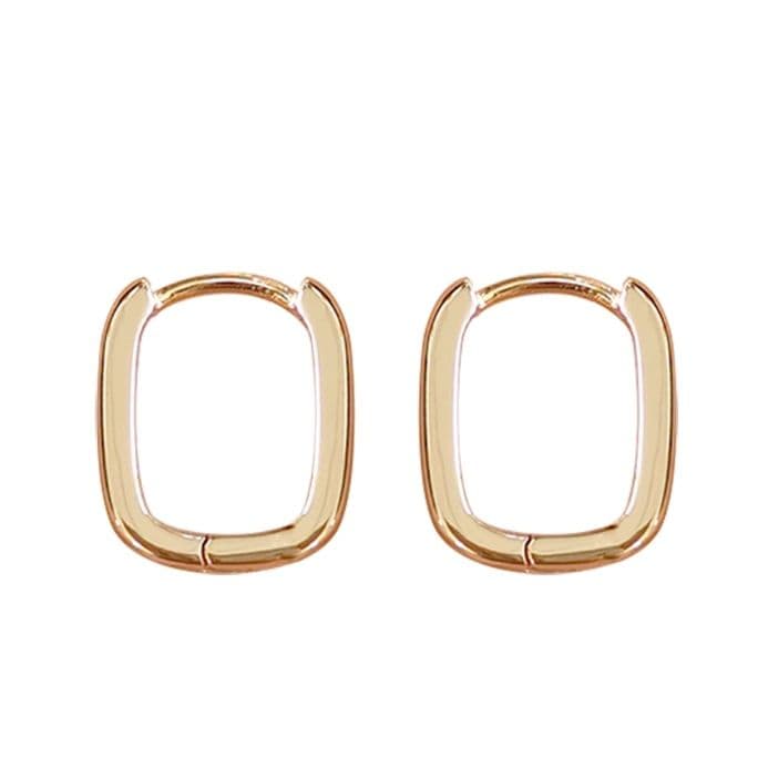 フープ ピアス 長方形 すっきり ミニマル フープ ピアス