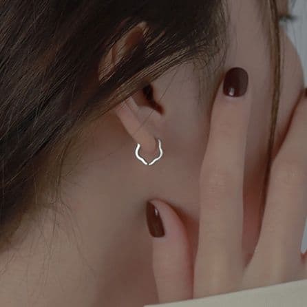 フープ ピアス フープ ピアス 波紋型 洗練フープ