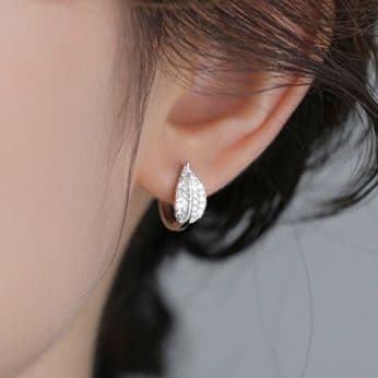 フープ ピアス フープ ピアス 葉姿輝きフープピアス