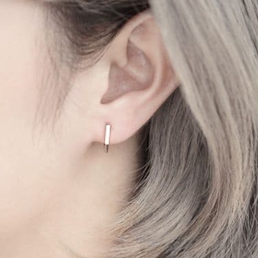 フープ ピアス 細身スティック フープ ピアス