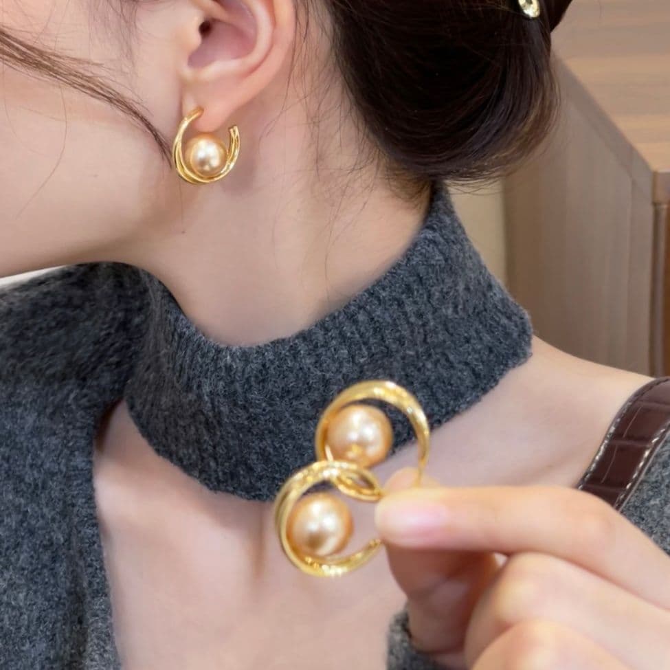 フープ ピアス フープ ピアス 月光の雫 パールフープ