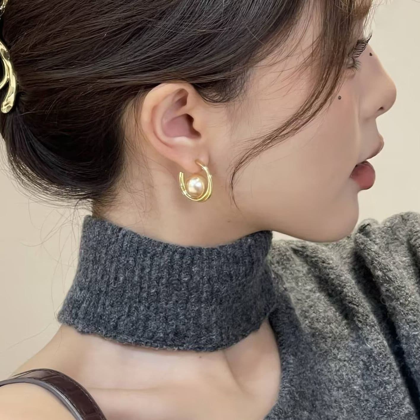 フープ ピアス フープ ピアス 月光の雫 パールフープ