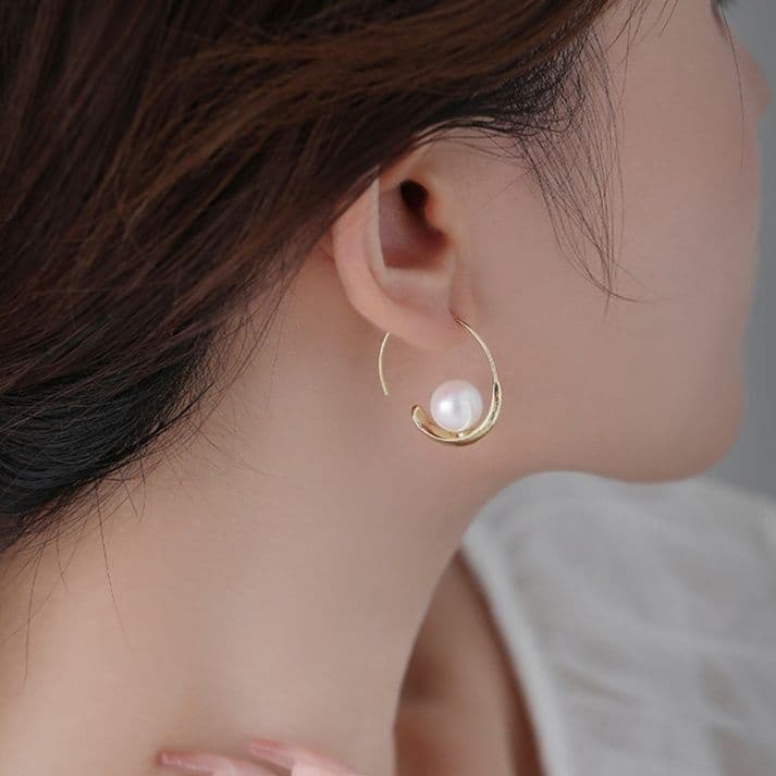フープ ピアス フープ ピアス 月光の雫 パール輪ピアス