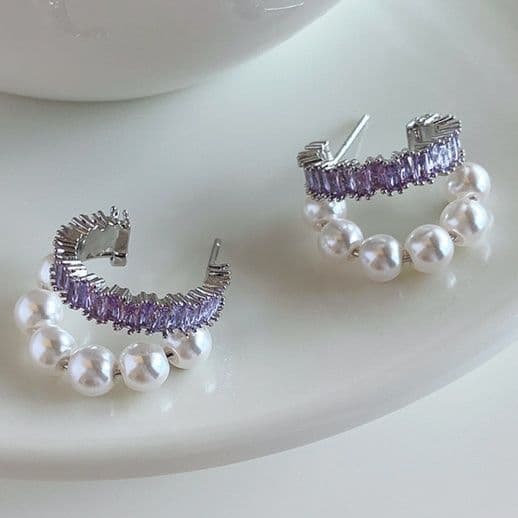 フープ ピアス フープ ピアス 優美な輝き 真珠フープピアス