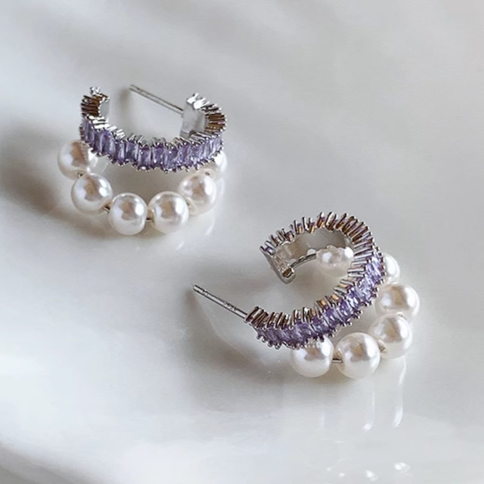 フープ ピアス フープ ピアス 優美な輝き 真珠フープピアス