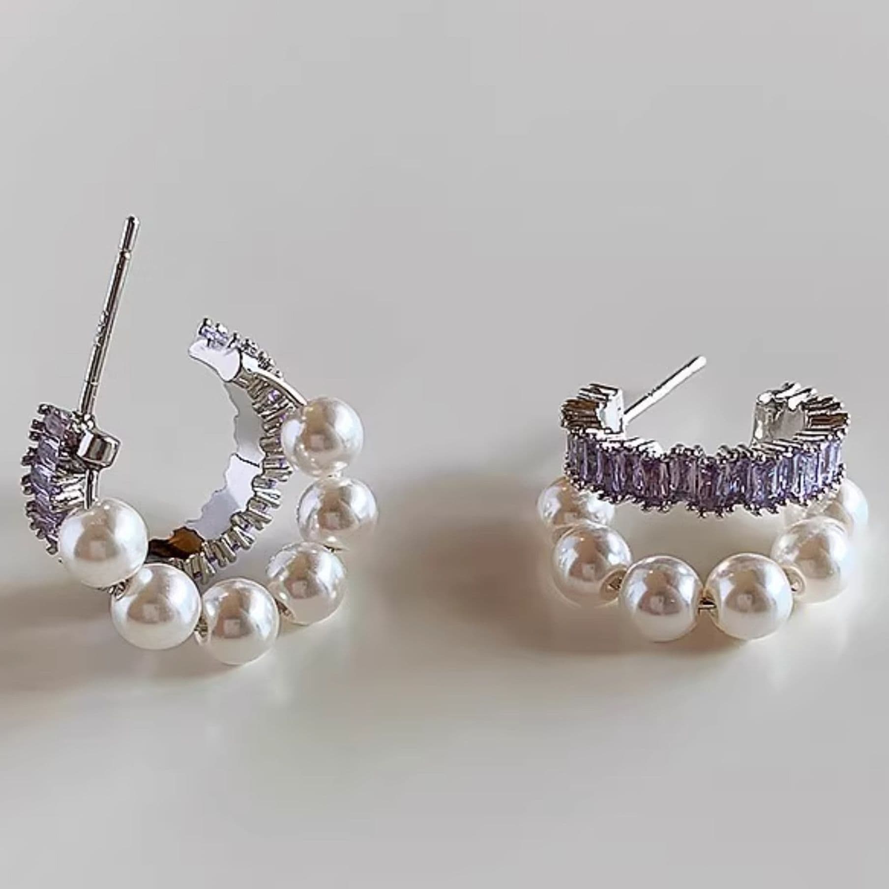 フープ ピアス フープ ピアス 優美な輝き 真珠フープピアス