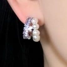フープ ピアス フープ ピアス 優美な輝き 真珠フープピアス