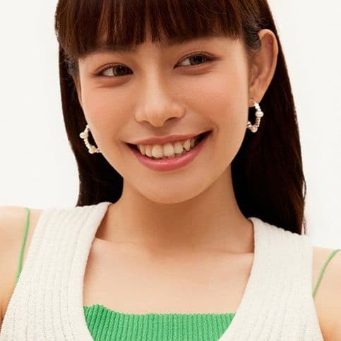 フープ ピアス フープ ピアス 真珠の輝き 立体フープ