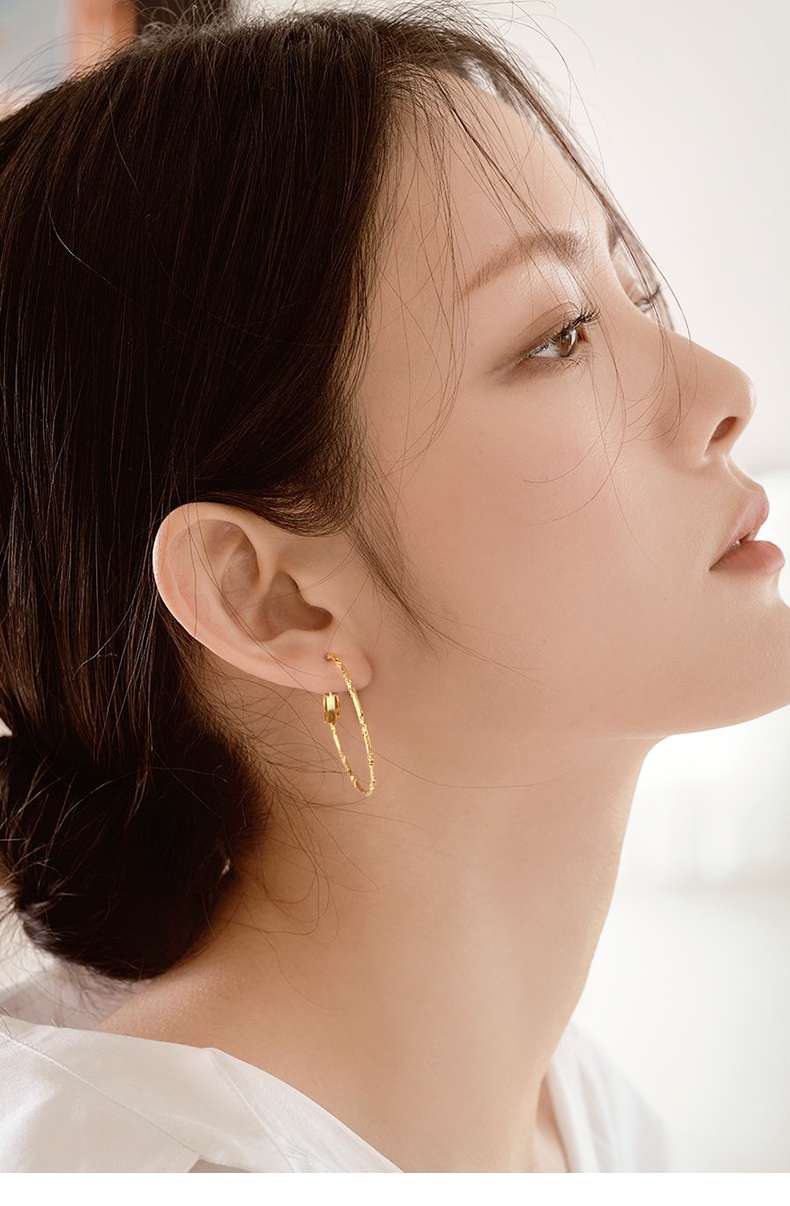 フープ ピアス チタン合金製シンプルフープピアス