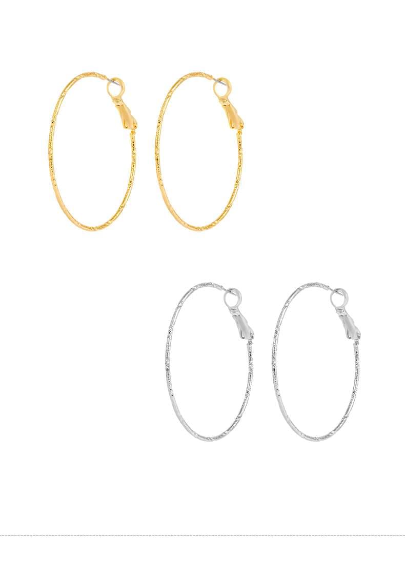 フープ ピアス チタン合金製シンプルフープピアス