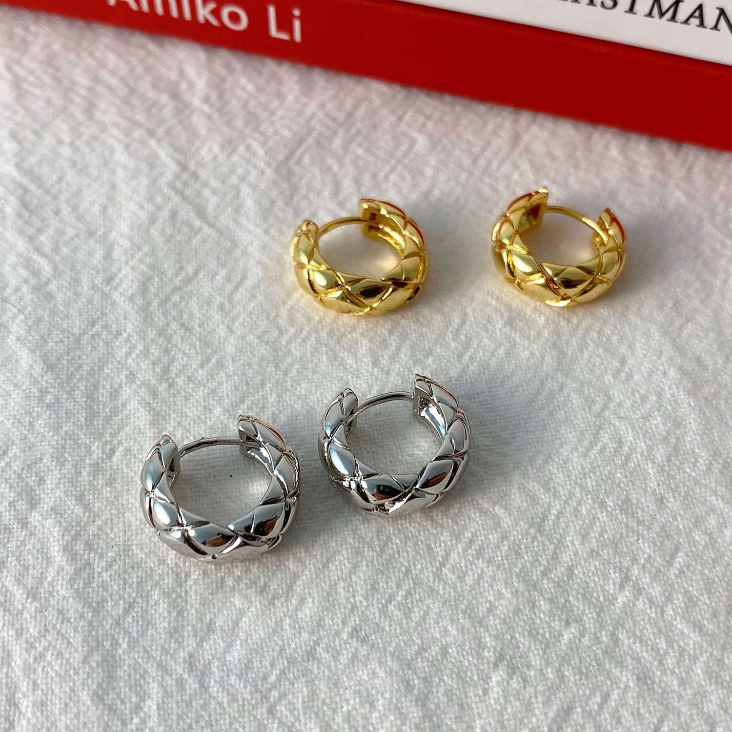 キルティング フープ ピアス