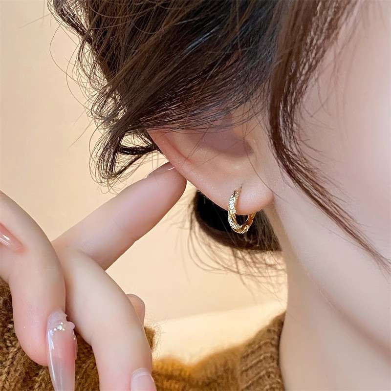 きらめき輝石 フープ ピアス
