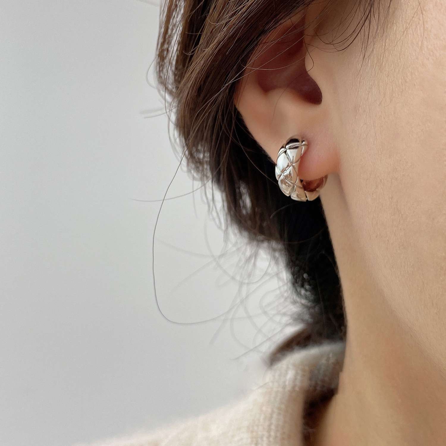 キルティング フープ ピアス