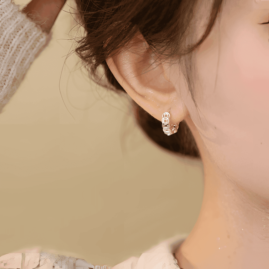 フープ ピアス フープ ピアス 鎖模様デザイン フープピアス