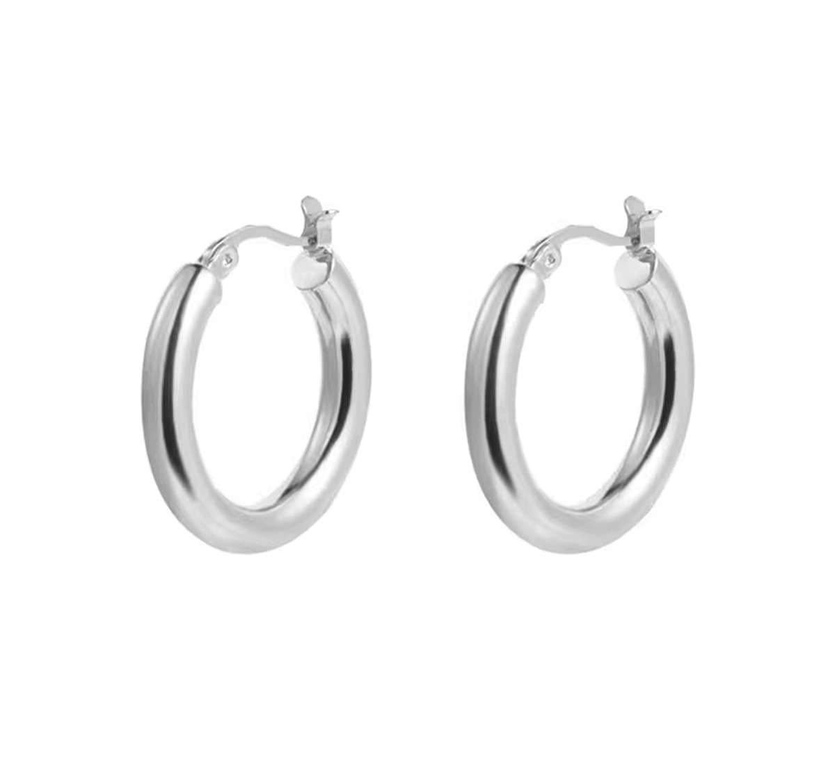 フープ ピアス シンプル輝くフープピアス