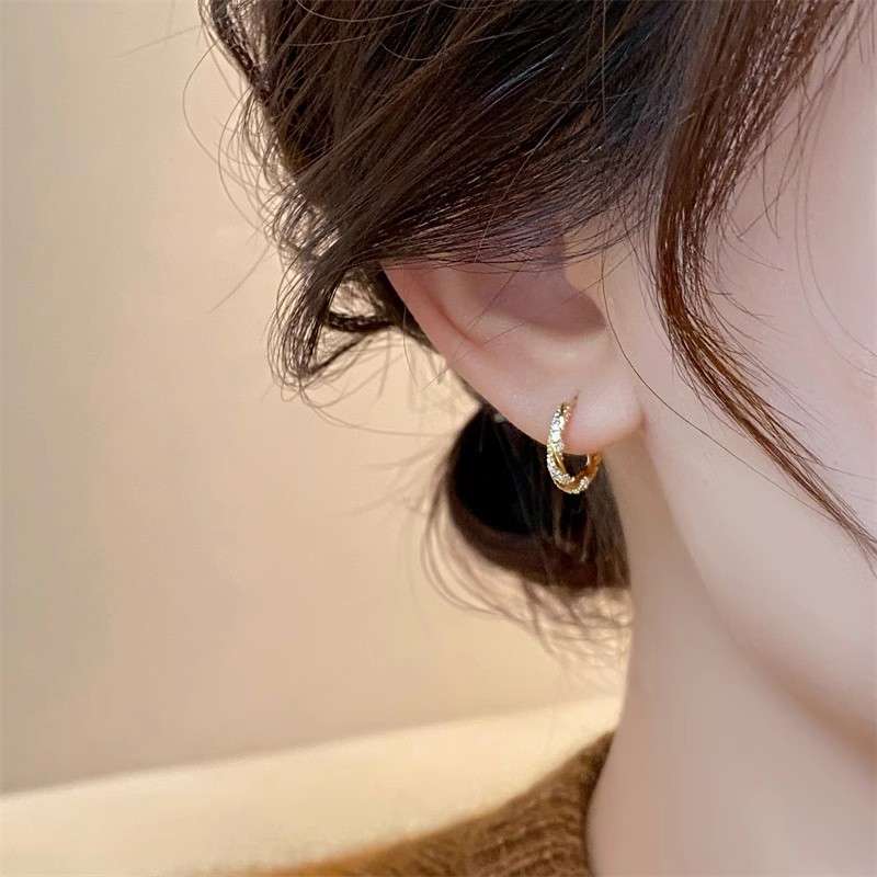 きらめき輝石 フープ ピアス