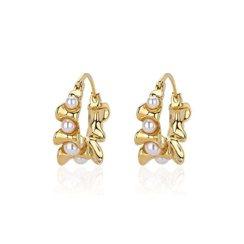 フープ ピアス うねりパール フープピアス