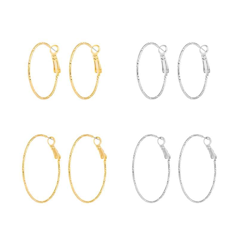 フープ ピアス チタン合金製シンプルフープピアス