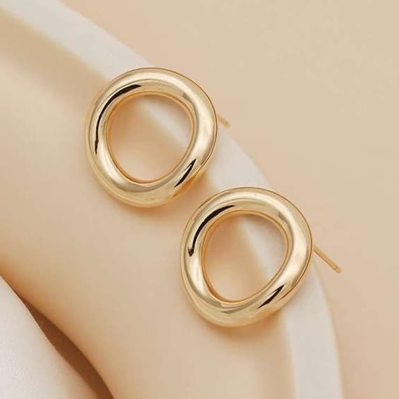 フープ ピアス シンプル二重円ピアス