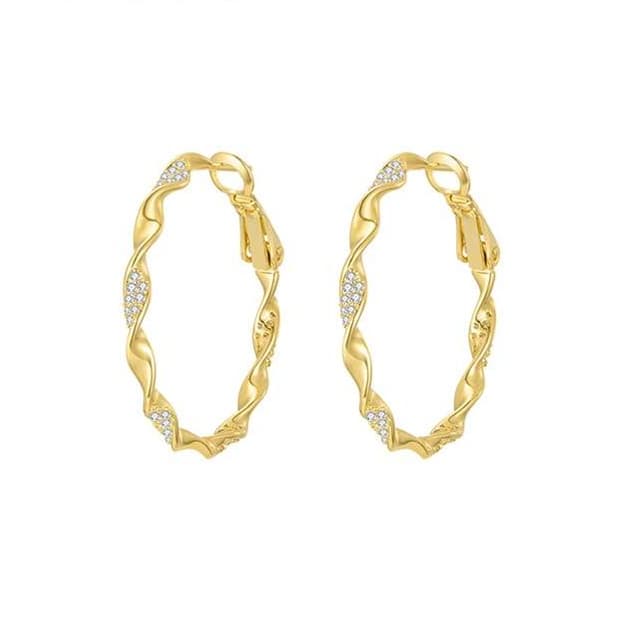 フープ ピアス きらめく波紋フープイヤリング