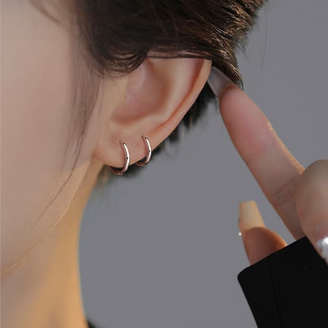 フープ ピアス シンプル輪型フープピアス
