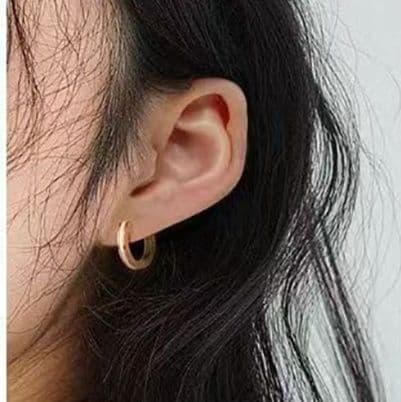 フープ ピアス 上品輝く シンプル円型ピアス
