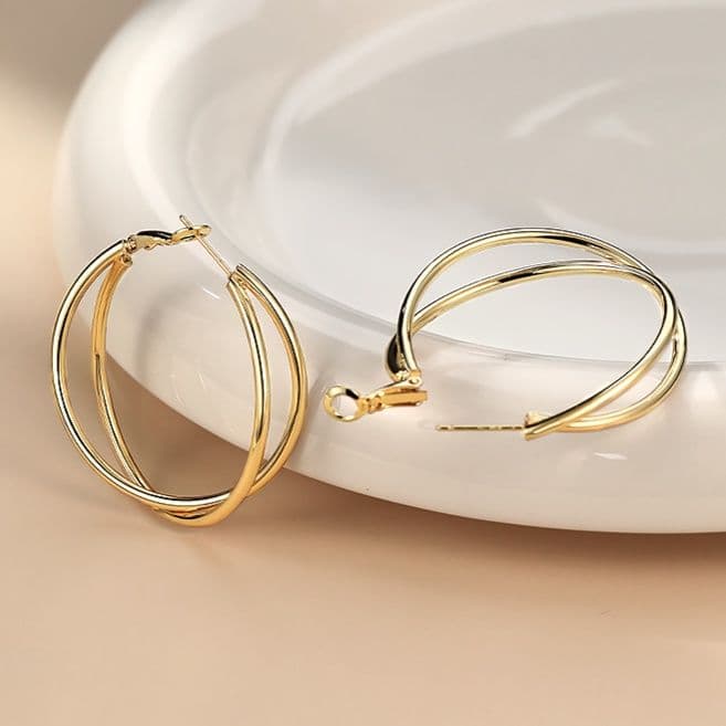 フープ ピアス フープ ピアス 二重輪 フープピアス