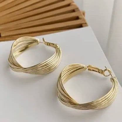 フープ ピアス フープ ピアス 波紋デザイン 上品フープピアス