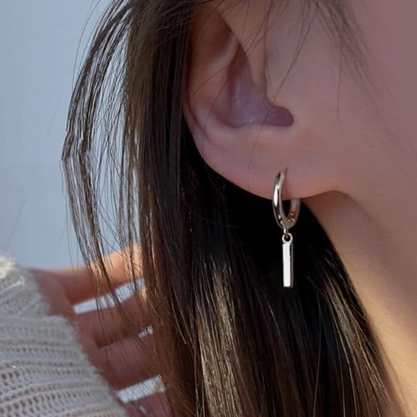 フープ ピアス シンプル スティック フープ ピアス