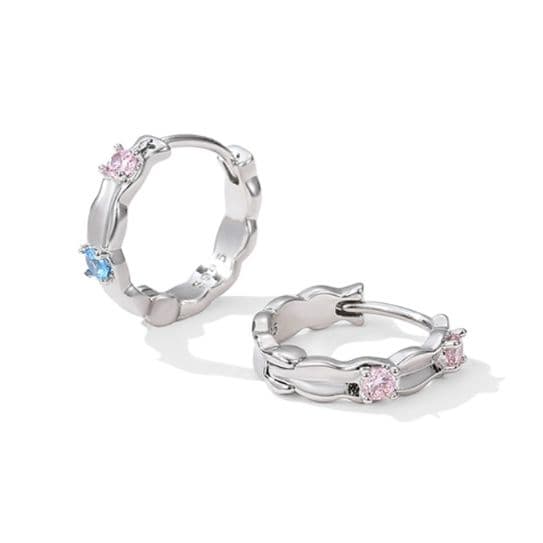 フープ ピアス 輝き宝石 ミニフープ ピアス