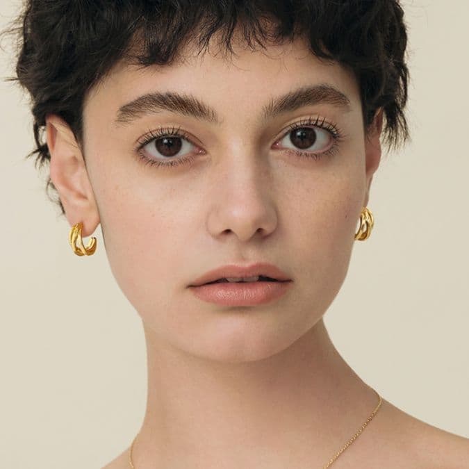 フープ ピアス フープ ピアス ねじり輪編みのミニフープ 耳飾り