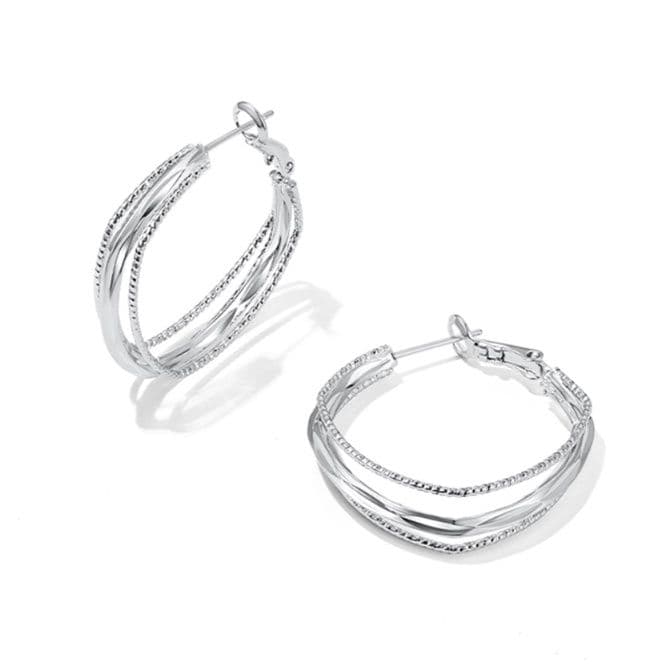 フープ ピアス フープ ピアス 交差線 多重輪 フープピアス