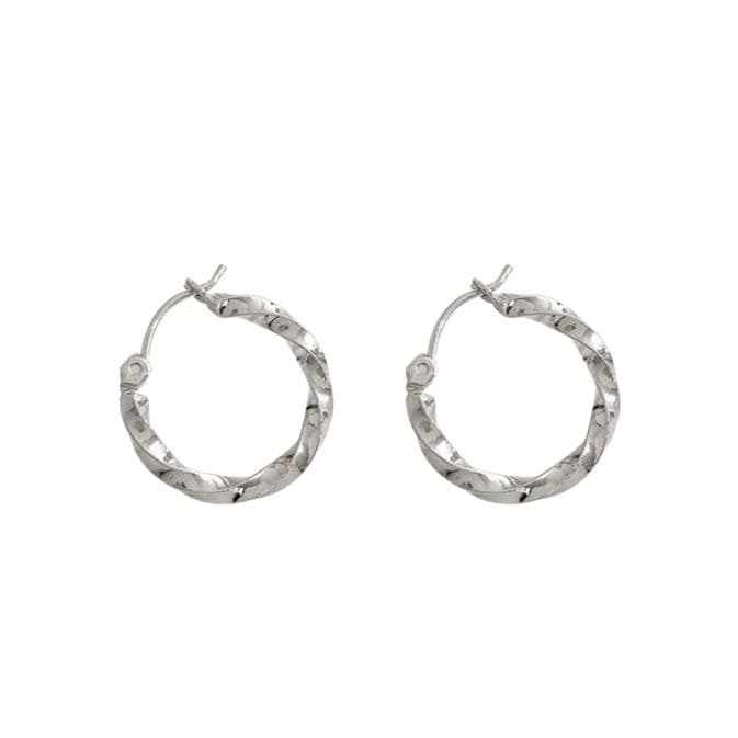 フープ ピアス フープ ピアス ねじれデザイン 華奢フープピアス