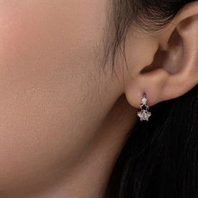 フープ ピアス フープ ピアス 星空きらめき輝石フープ