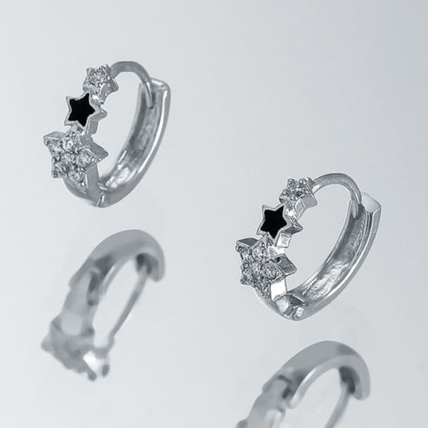フープ ピアス フープ ピアス 星空きらめき輝石フープ