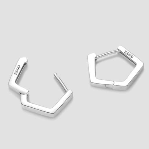 フープ ピアス 幾何学的 五角形 ミニマル フープ ピアス