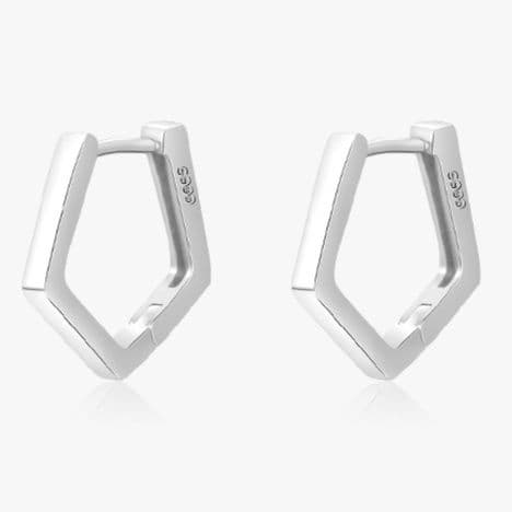 フープ ピアス 幾何学的 五角形 ミニマル フープ ピアス