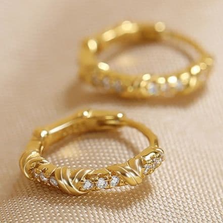 フープ ピアス 上品な輝き 小ぶりフープ ピアス