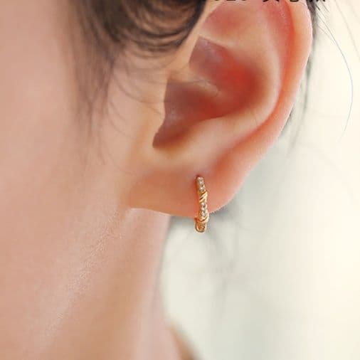 フープ ピアス 上品な輝き 小ぶりフープ ピアス