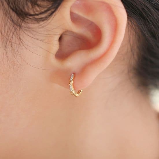 フープ ピアス 上品な輝き 小ぶりフープ ピアス