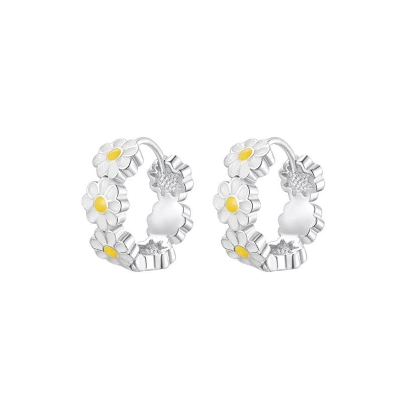フープ ピアス デイジーフラワー フープ ピアス