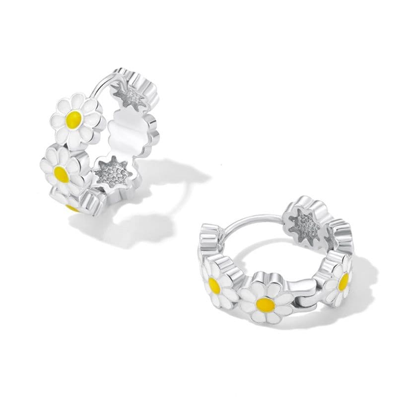 フープ ピアス デイジーフラワー フープ ピアス