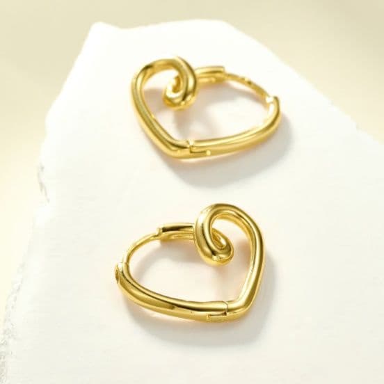 フープ ピアス フープ ピアス うずまく心ハートピアス