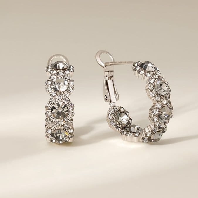 フープ ピアス フープ ピアス 煌めき結晶 美麗フープ