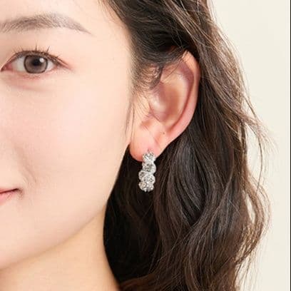 フープ ピアス フープ ピアス 煌めき結晶 美麗フープ
