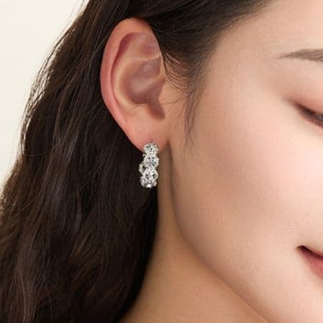 フープ ピアス フープ ピアス 煌めき結晶 美麗フープ