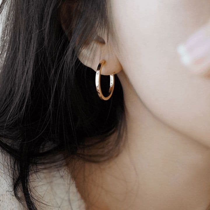 フープ ピアス フープ ピアス 上品シンプル輝きフープピアス